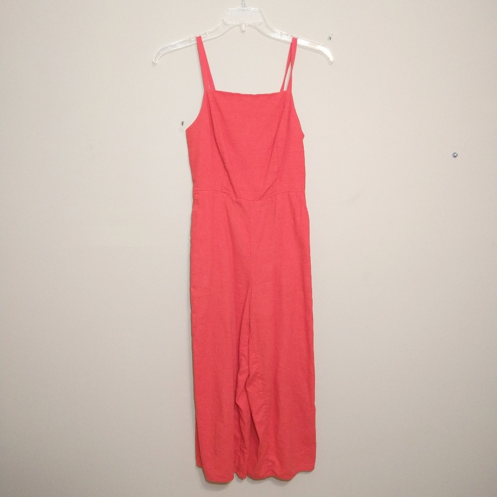 🌹Old Navy Linen Blend Orange Jumpsuit XS